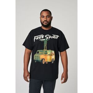 Free Spirit T-shirt Khalid Short Sleeve Graphic Crew Neck Black M